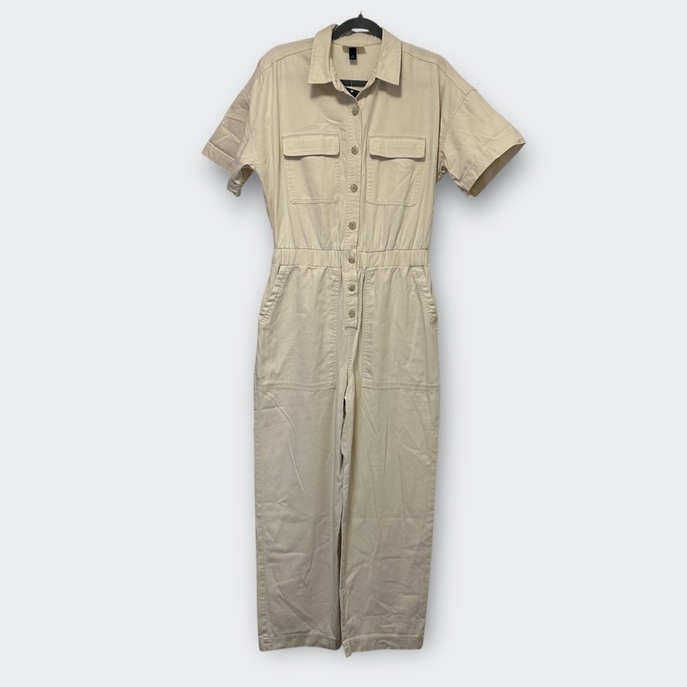 New UNIVERSAL THREAD Boilersuit Jumpsuit 8 | Cream Neutral Utility Workwear Gorp - Picture 5 of 12